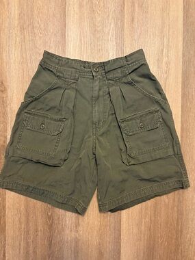 Women’s Vintage Olive Cargo Shorts - Classic Utility Style